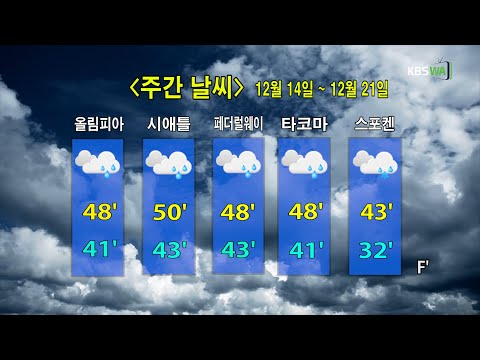 KBS-WATV 시애틀지역(서북미)한줄뉴스/ 주간날씨/ 뉴스게시판(20201214)